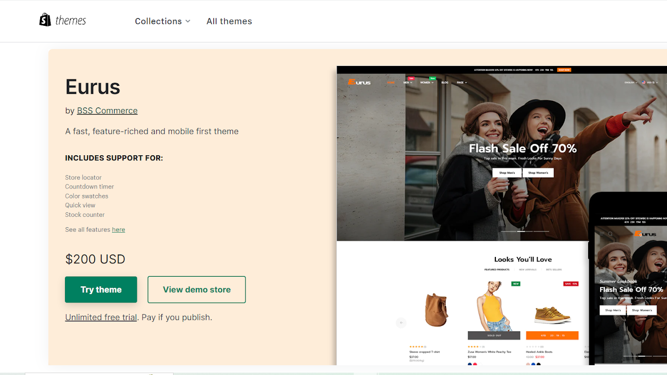 Shopify theme dashboard
