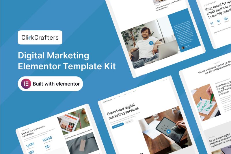 ClickCrafters - Digital Marketing Elementor Template Kit