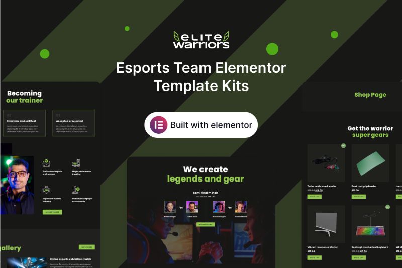 EliteWarriors - Esports Team Elementor Template Kit