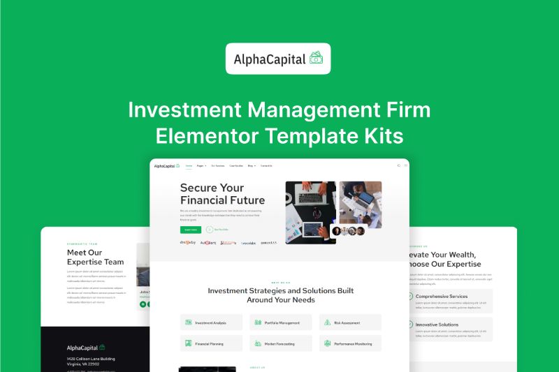 AlphaCapital - Investment Management Firm Elementor Template Kit