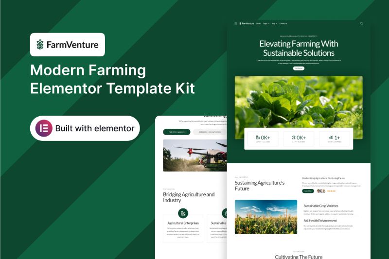 FarmVenture - Modern Farming Elementor Template Kit