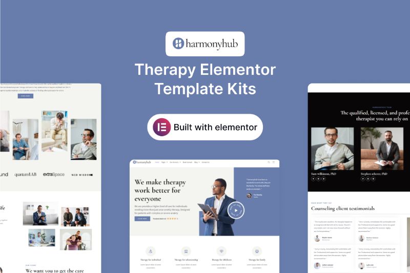 HarmonyHub - Online Therapy Elementor Template Kit