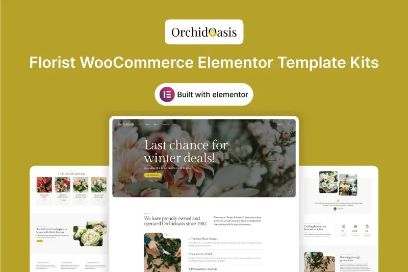 OrchidOasis - Florist WooCommerce Elementor Template Kit