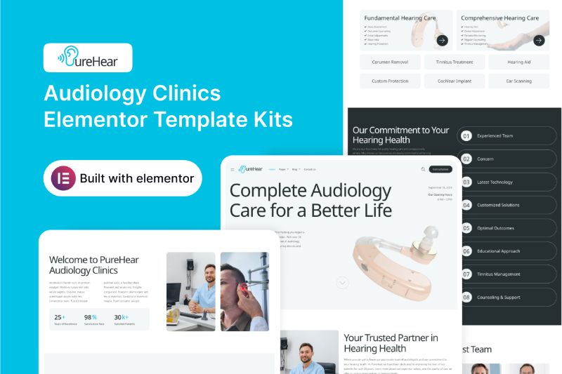 PureHear - Audiology Clinics Elementor Template Kit