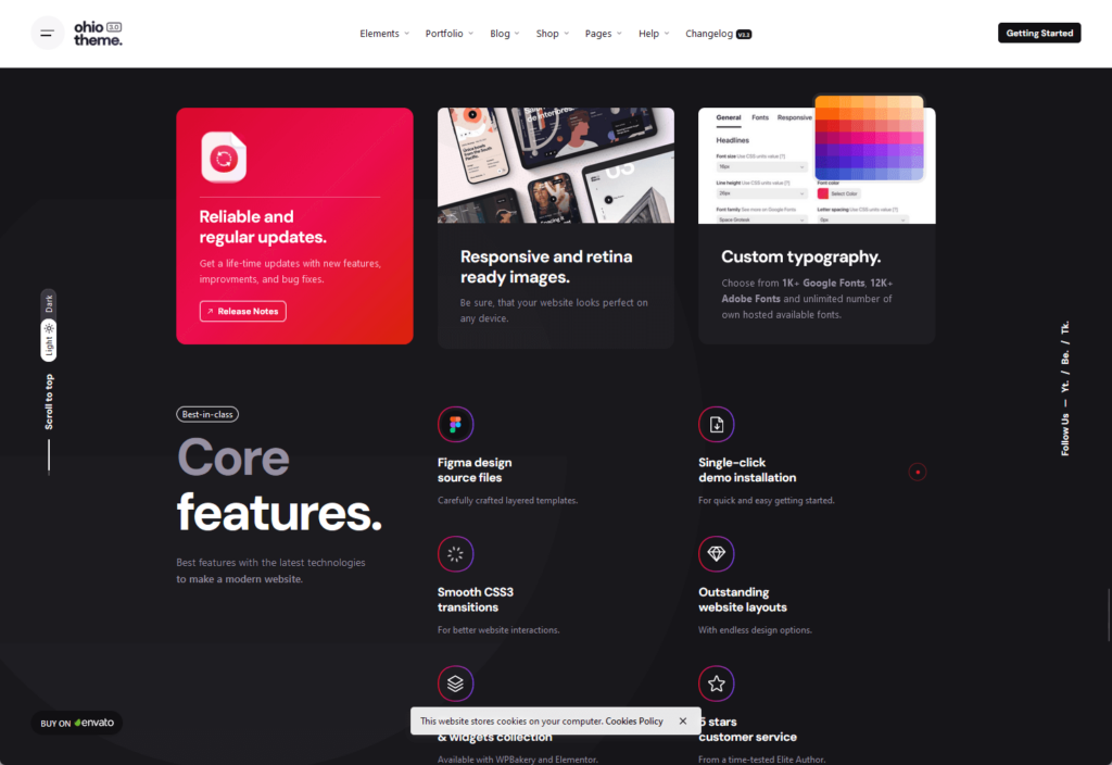 featuring the core features of the ohio theme