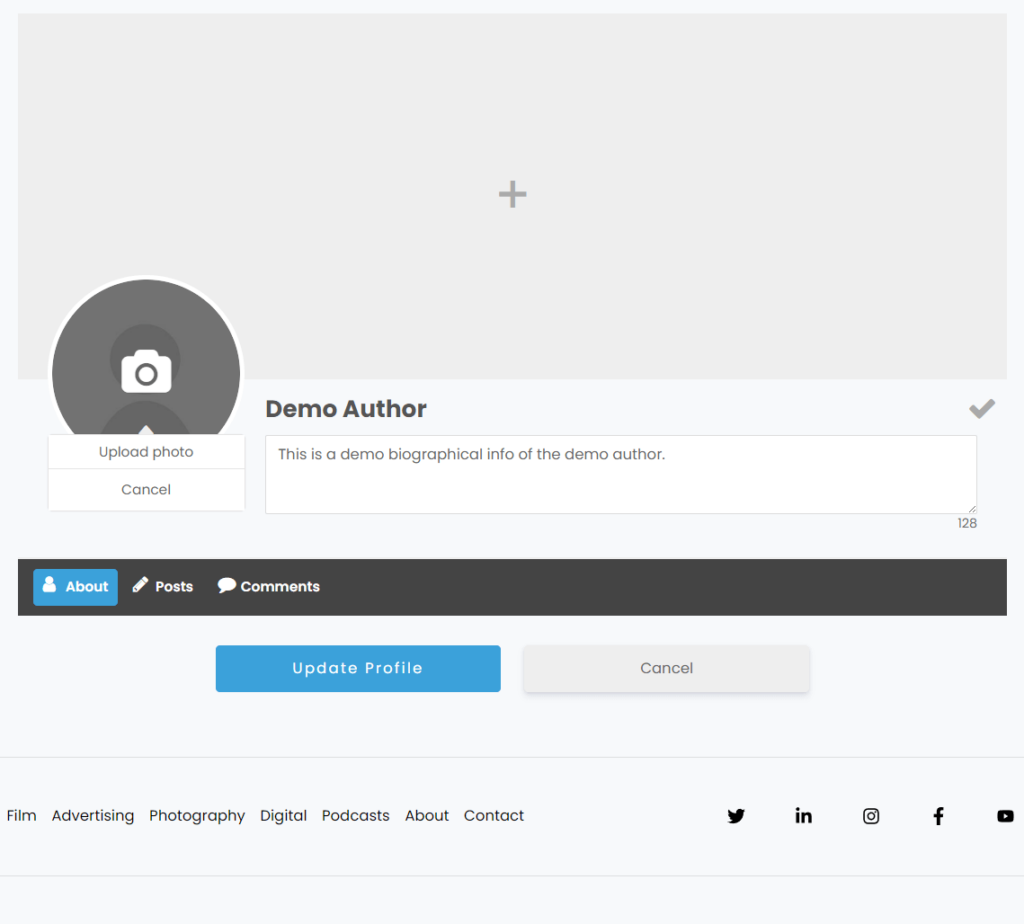 make changes to the user page
