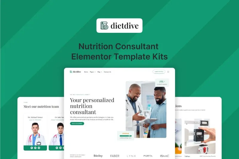 Dietdive - Nutrition Consultant Elementor Template Kit