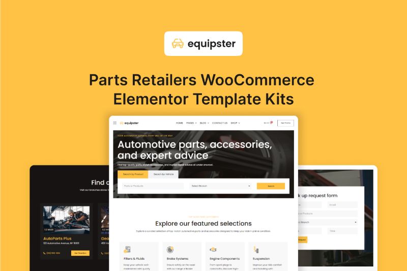 Equipster - Parts Retailers WooCommerce Elementor Template Kit