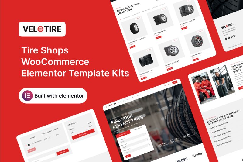 Velotire - Tire Shops WooCommerce Elementor Template Kit