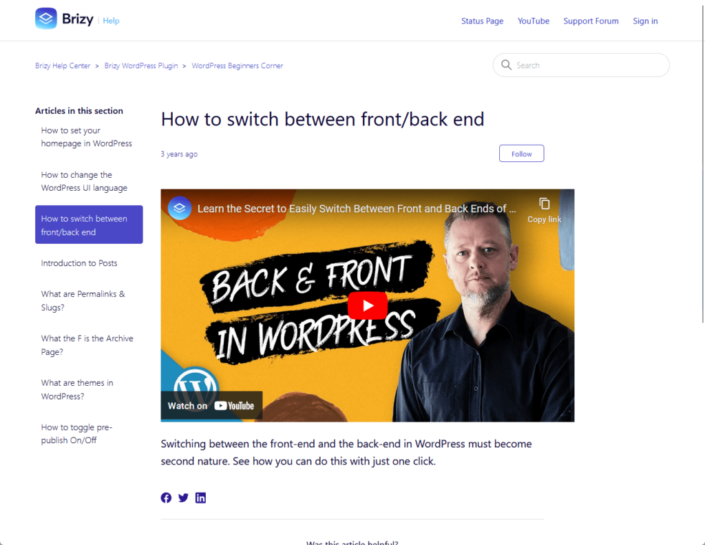 how to switch between front/back end