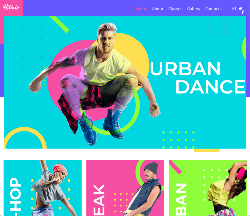 viewing a demo of the ritmic skin from the monstroid2 theme