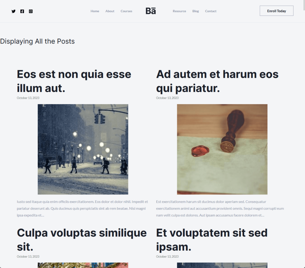 trying out the wp show posts plugin to show all the site’s posts