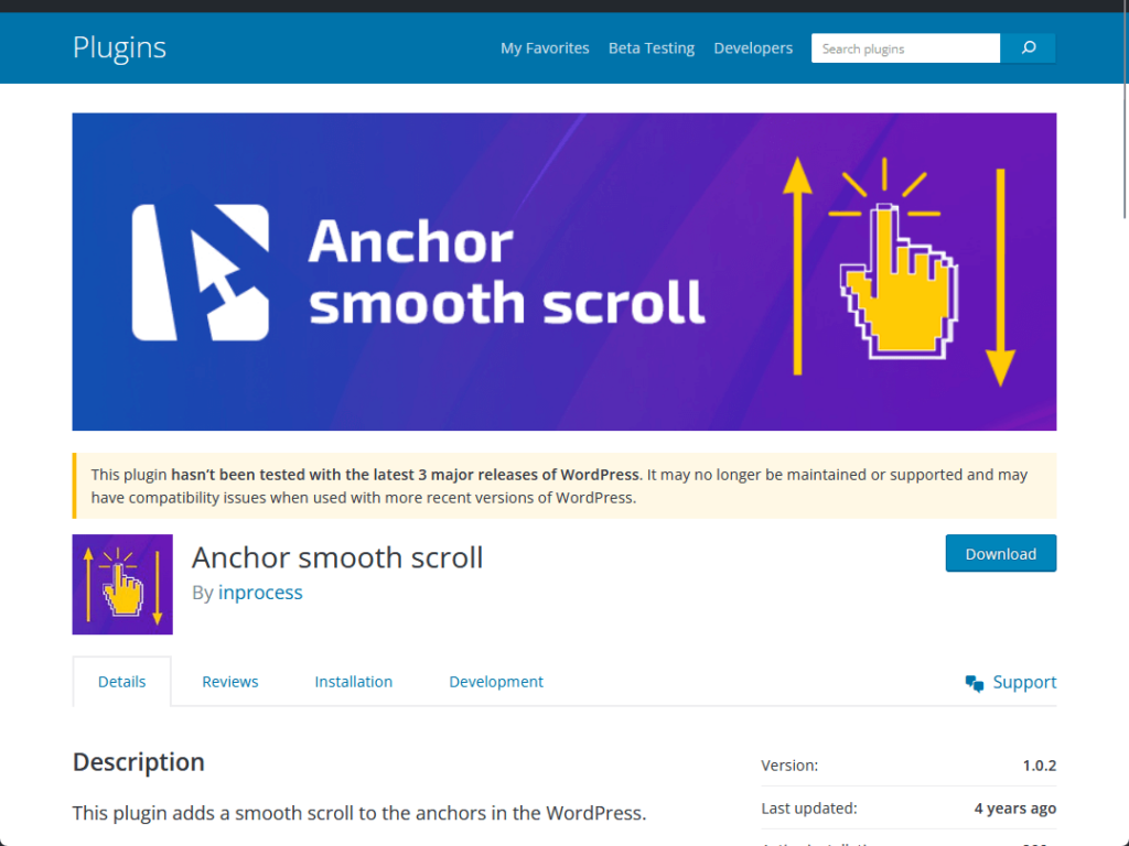 anchor smooth scroll by inprocess