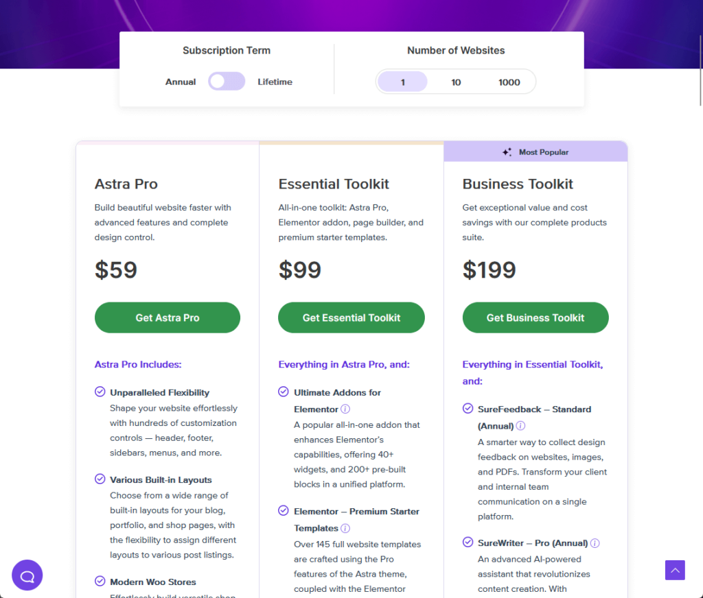 astra pro regular pricing