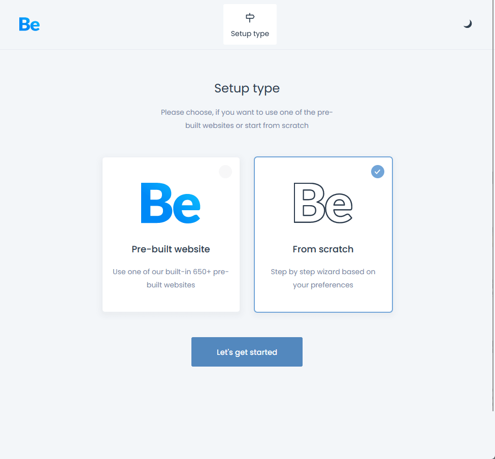 step-by-step wizard based on your preferences