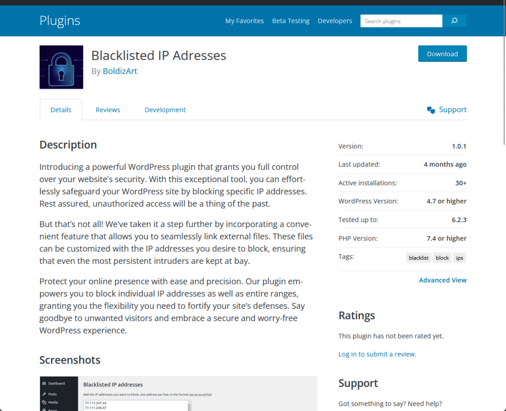 blacklisted ip adresses by boldizart