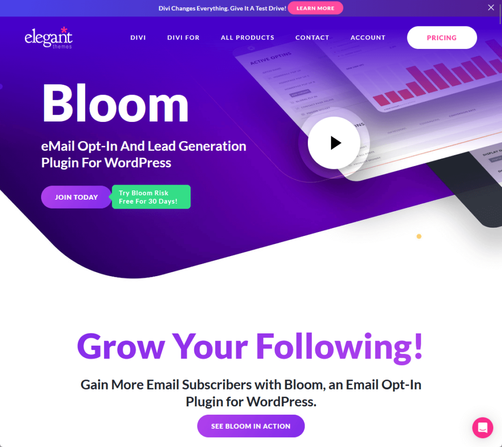 Bloom eMail Opt-In And Lead Generation Plugin For WordPress