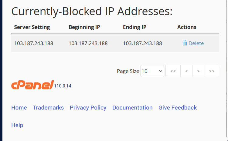 list of blocked ip addresses by the ip blocker tool