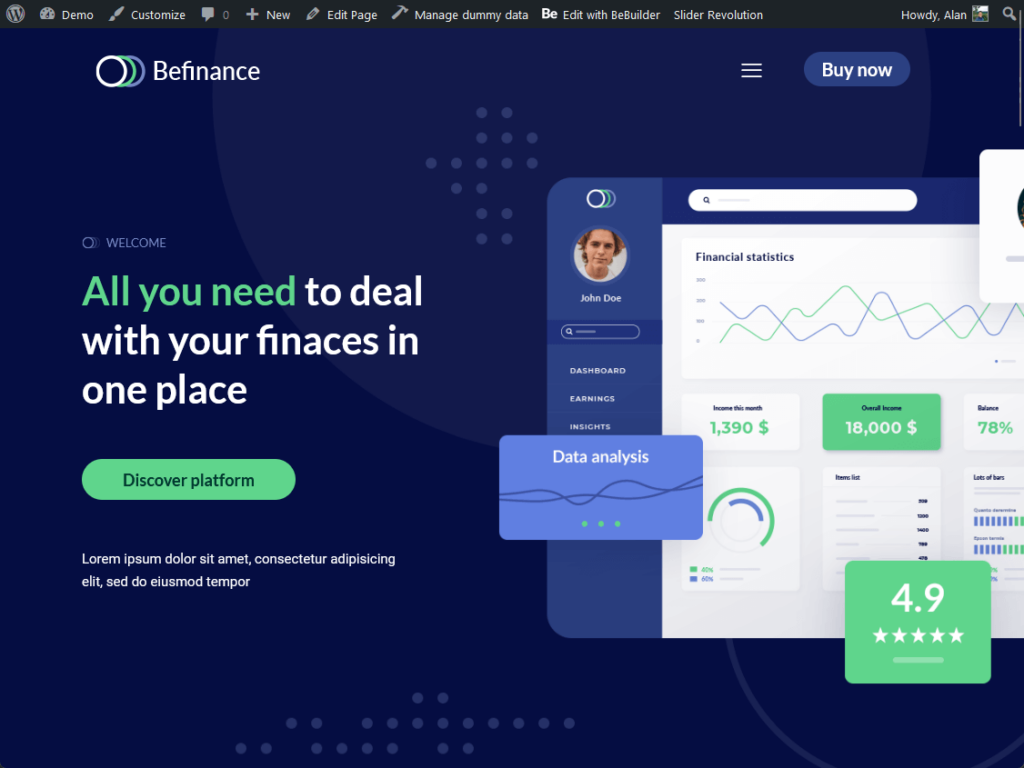 check your website after installing the template