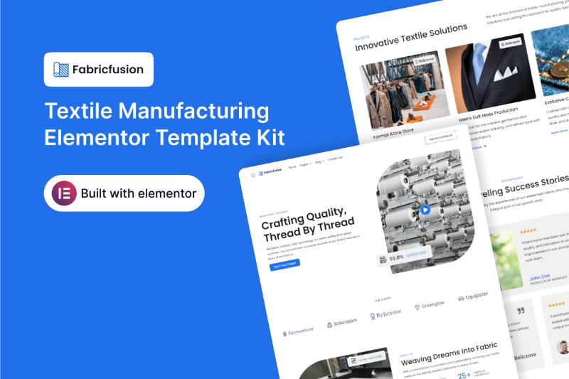 FabricFusion - Textile Manufacturing Elementor Template Kit