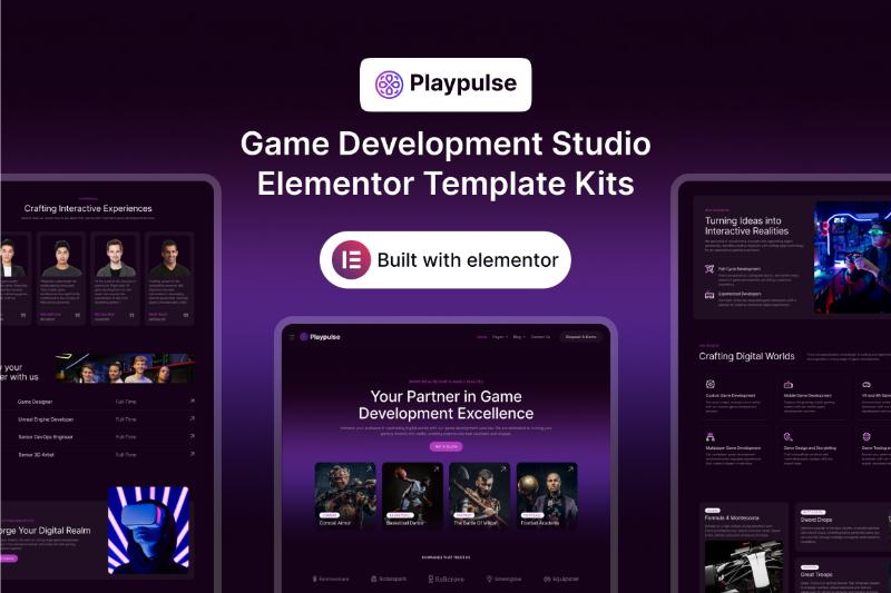 PlayPulse - Game Development Studio Elementor Template Kit