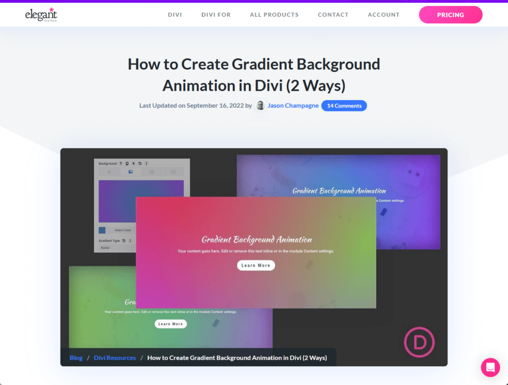 How to Create Gradient Background Animation in Divi (2 Ways)