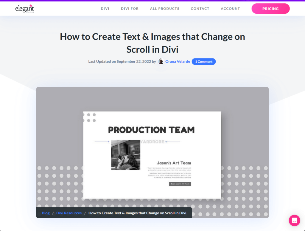 How to Create Text & Images that Change on Scroll in Divi