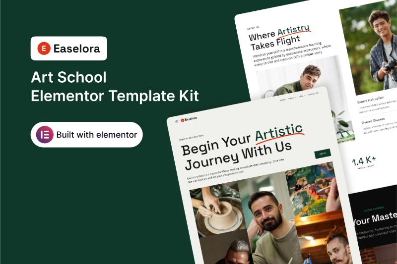 Easelora - Art School Elementor Template Kit