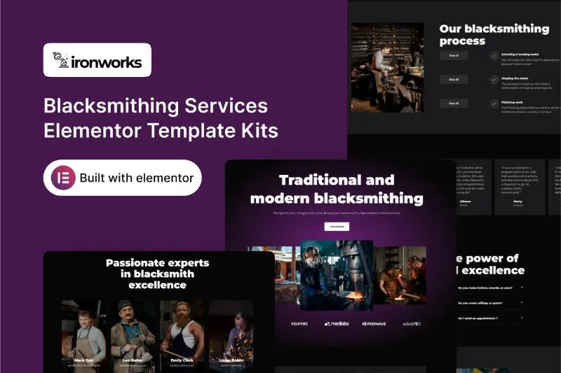 IronWorks - Blacksmithing Services Elementor Template Kit