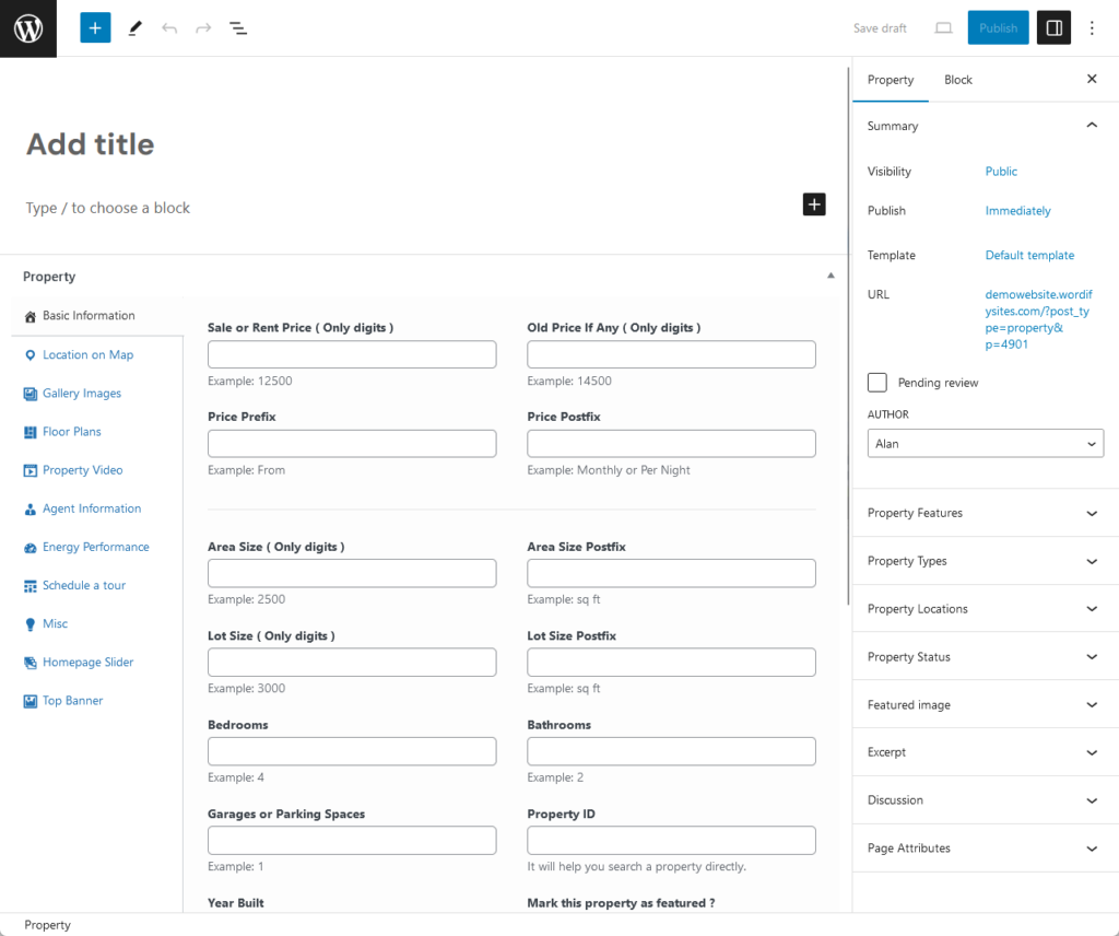easy real estate: adding a new property