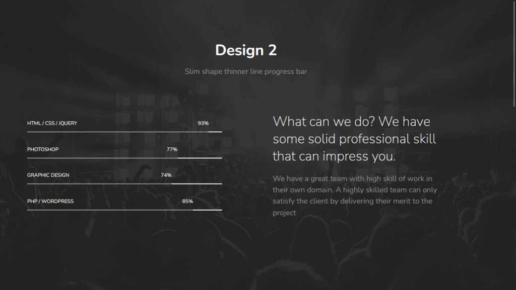 design 2 demo of happy addons skill bars widget