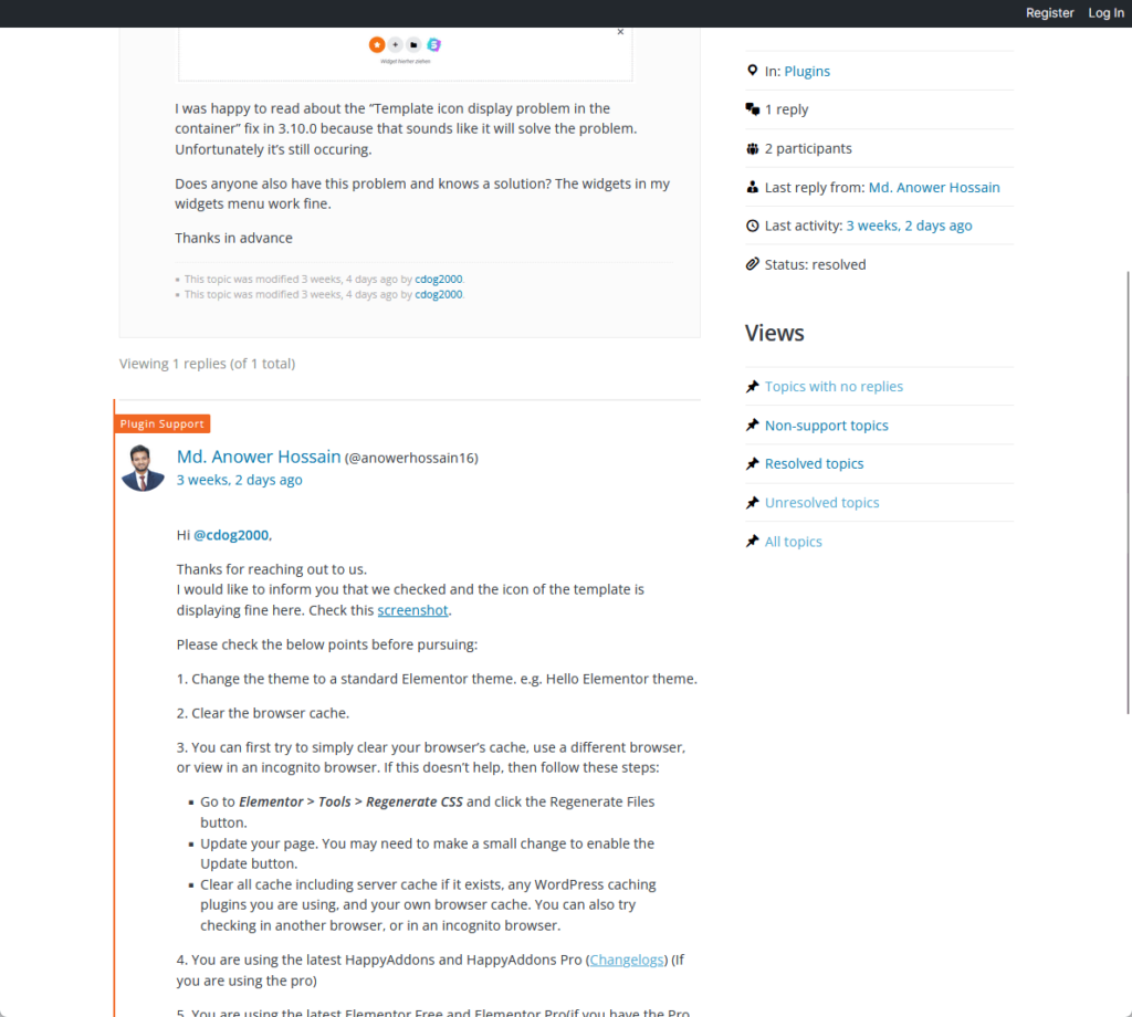 happy addons plugin support answering questions