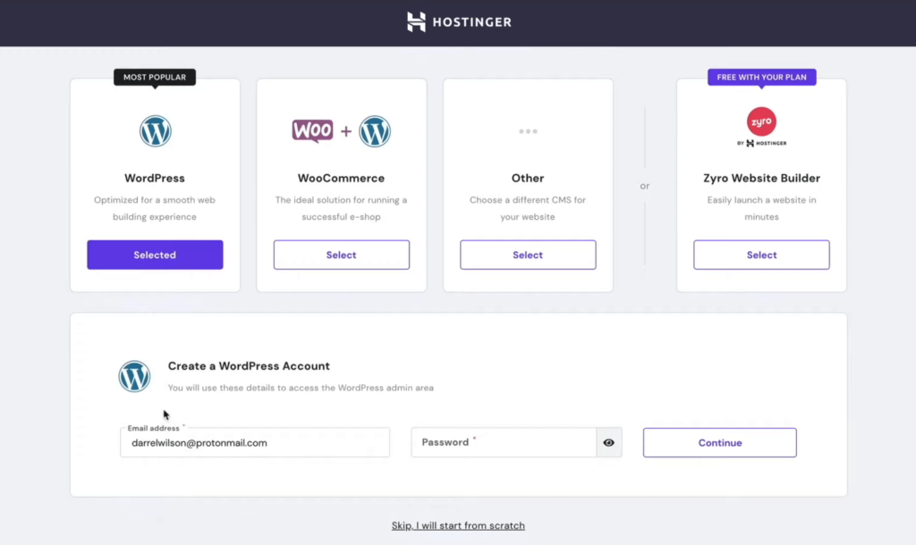 select wordpress as the cms of your website