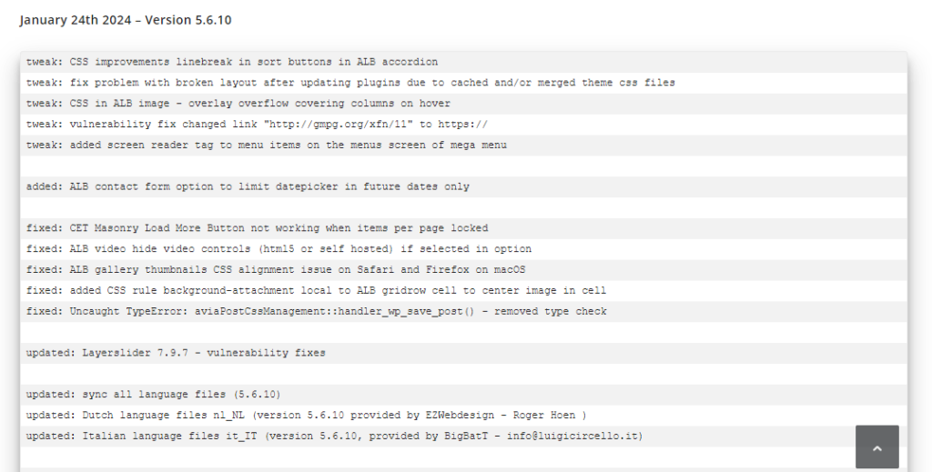 Enfold Changelog