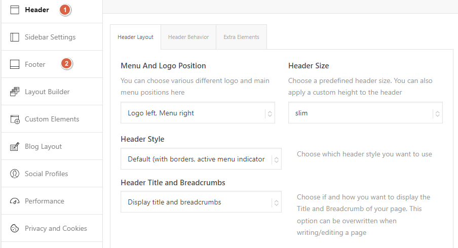 Enfold header and footer