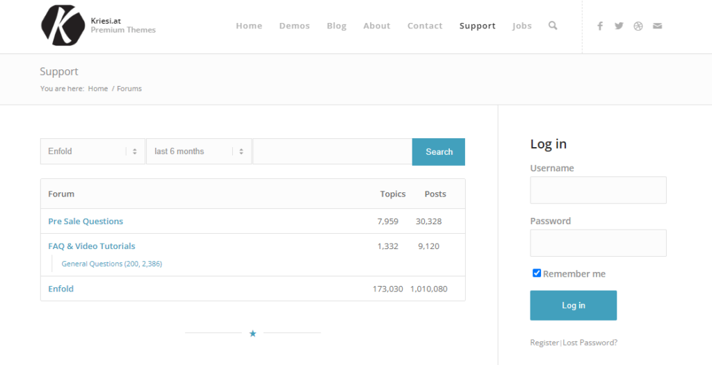 Enfold support forum