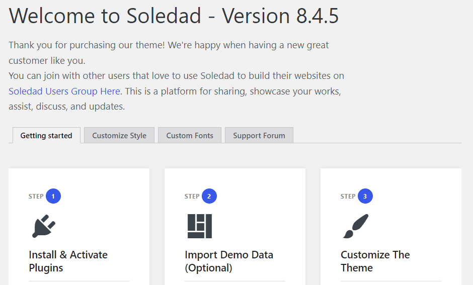 Getting started theme setup