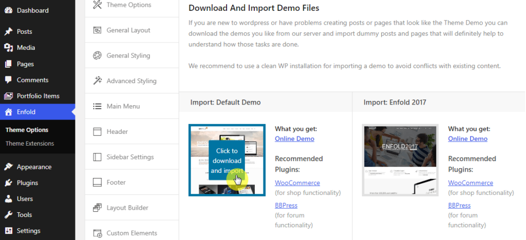 Import demo