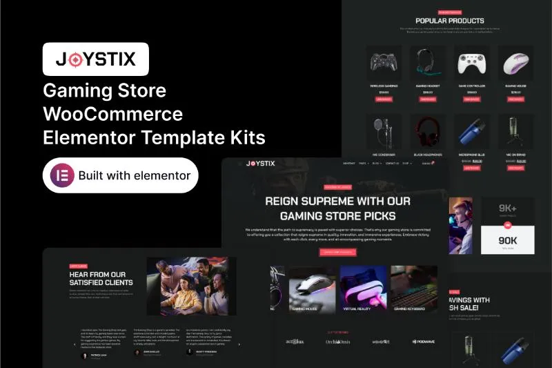 Joystix - Gaming Store WooCommerce Elementor Template Kit