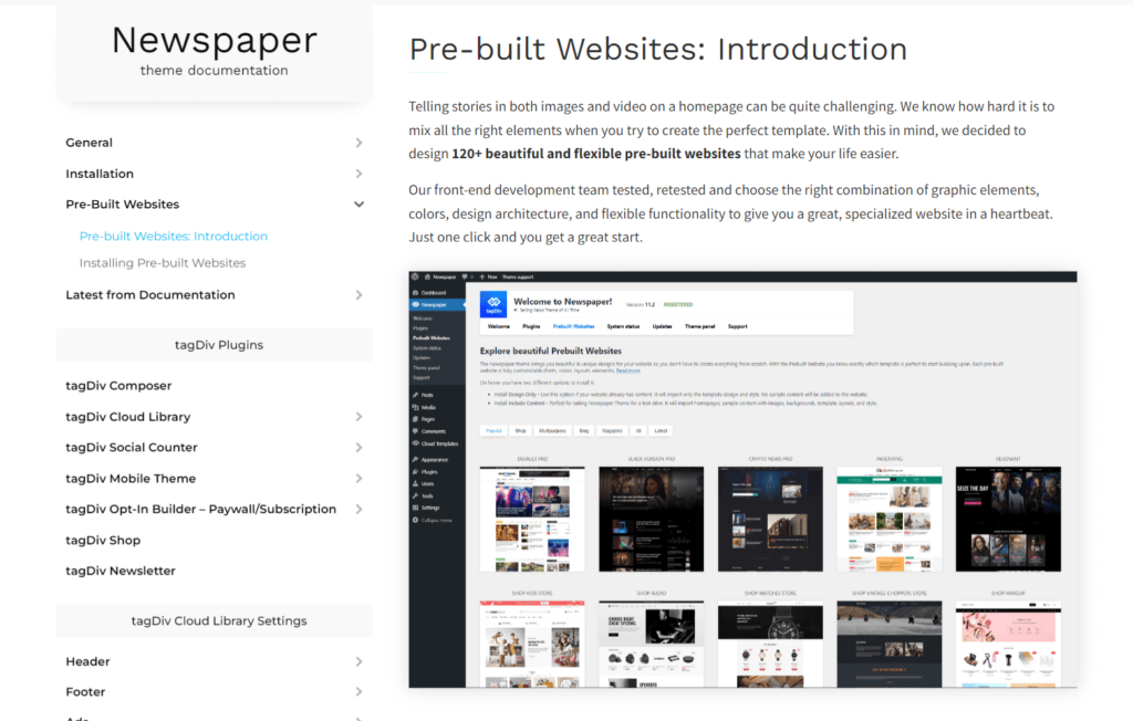 Newspaper theme docs