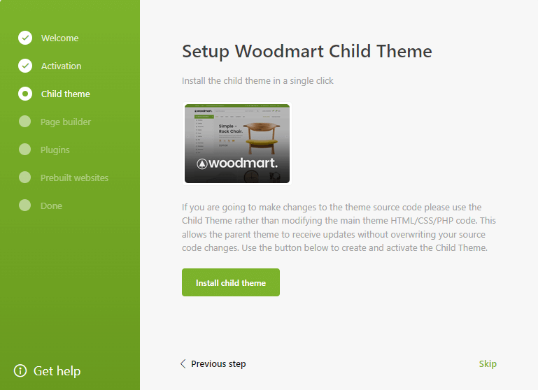 Setup WoodMart Child Theme