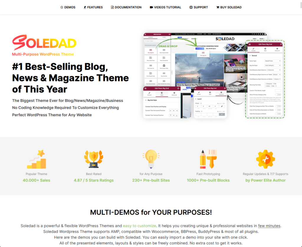 Soledad: #1 Best-Selling Blog, News & Magazine Theme of This Year