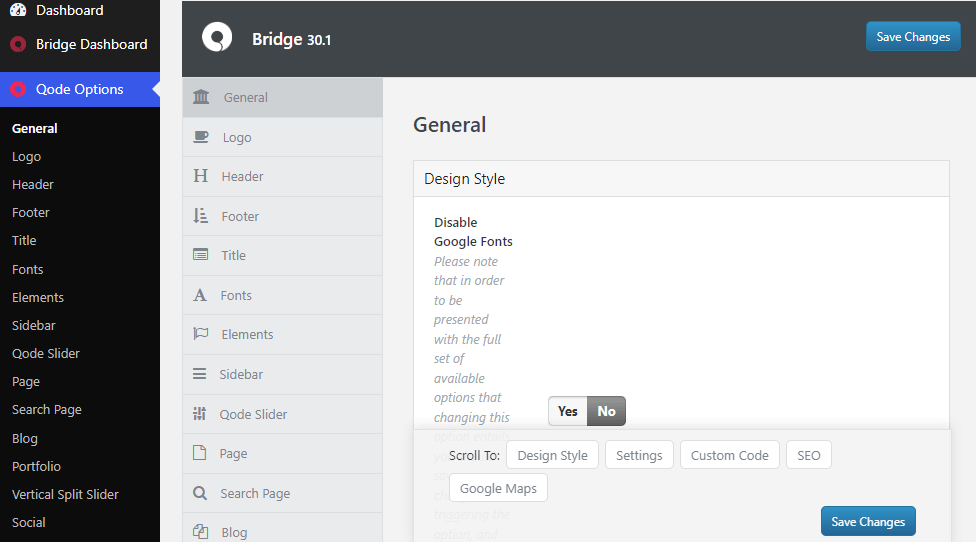Bridge Qode options