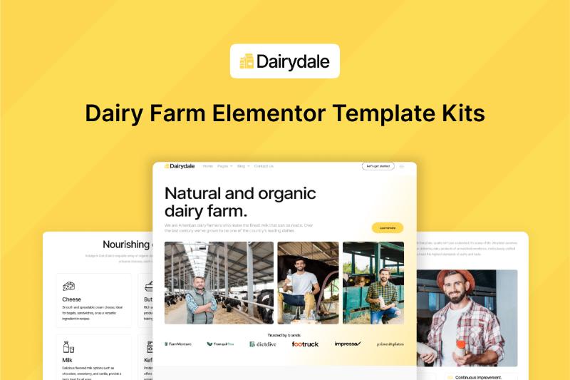 DairyDale - Dairy Farm Elementor Template Kit
