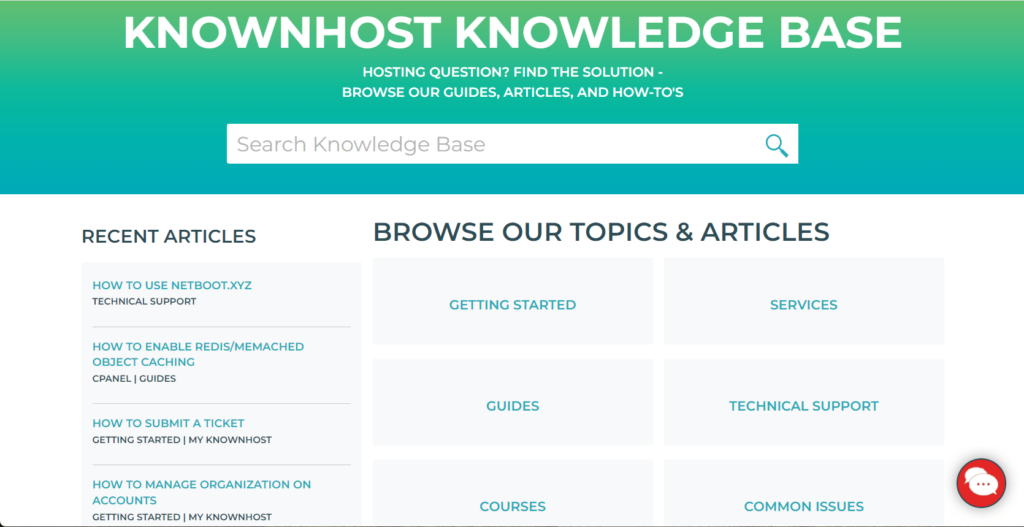 KnownHost knowledge base area