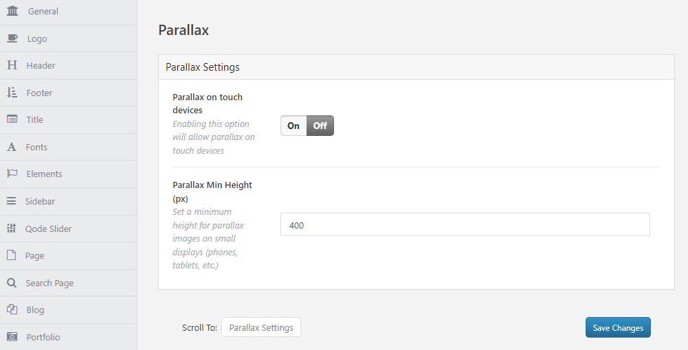 Parallax option