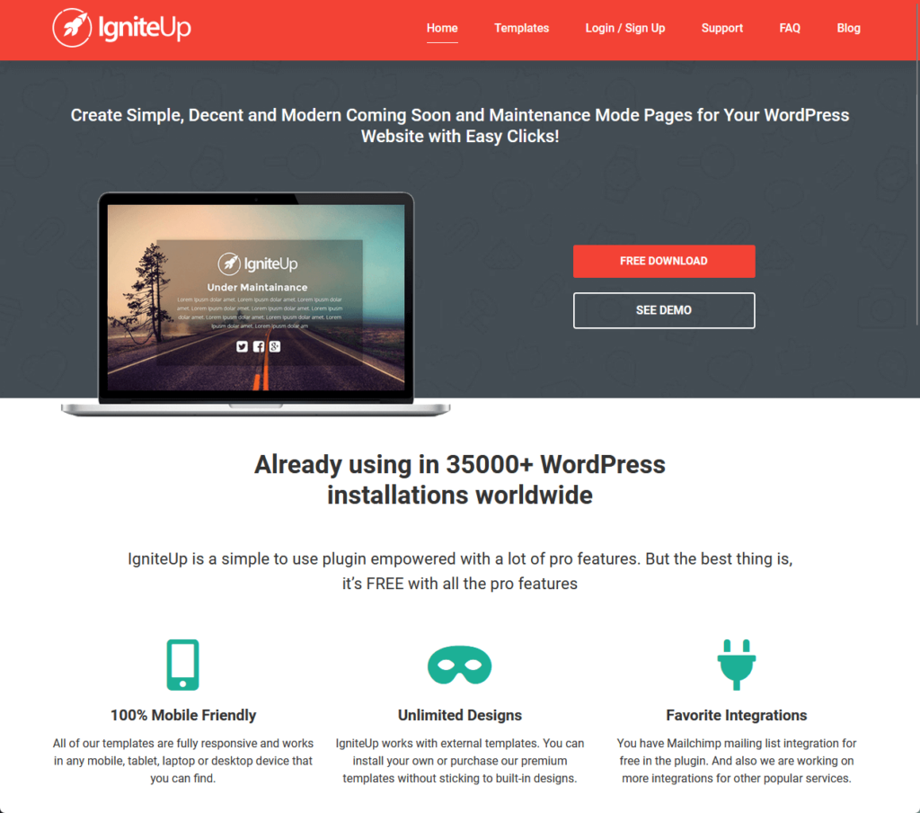 Create Simple, Decent and Modern Coming Soon and Maintenance Mode Pages for Your WordPress Website with Easy Clicks!