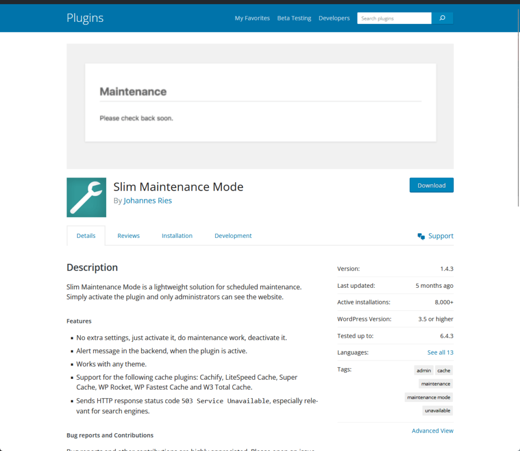 Slim Maintenance Mode By Johannes Ries