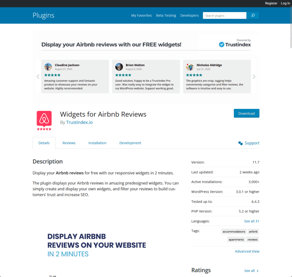 Widgets for Airbnb Reviews by Trustindex.io