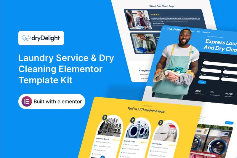 DryDelight - Laundry Service & Dry Cleaning Elementor Template Kit